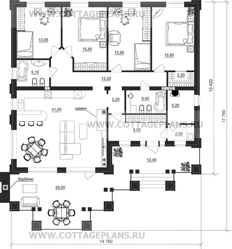 Поэтажные планы проект дома 700-01 общ. площадь 144,45 м2