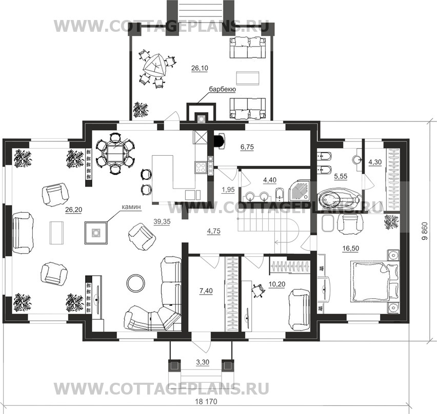 Поэтажные планы проект дома 92-27 общ. площадь 202,55 м2