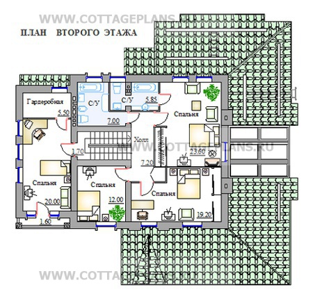 Поэтажные планы проект дома 31-02 общ. площадь 323,1м2