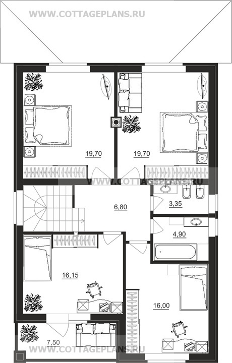 Поэтажные планы проект дома 89-96 общ. площадь 242,95 м2