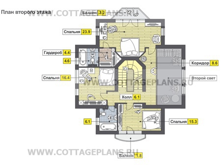 Поэтажные планы проект дома 80-15 общ. площадь 452,4м2