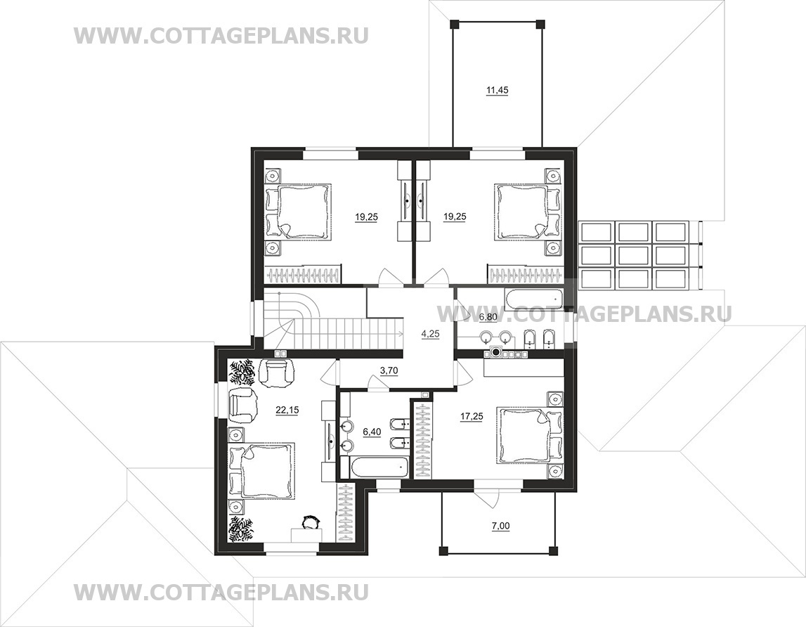 Поэтажные планы проект дома 75-94 общ. площадь 269,30 м2