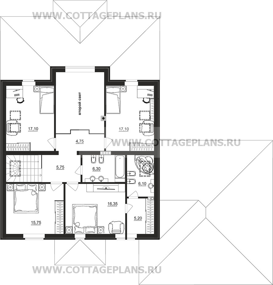 Поэтажные планы проект дома 200-13 общ. площадь 258,10 м2