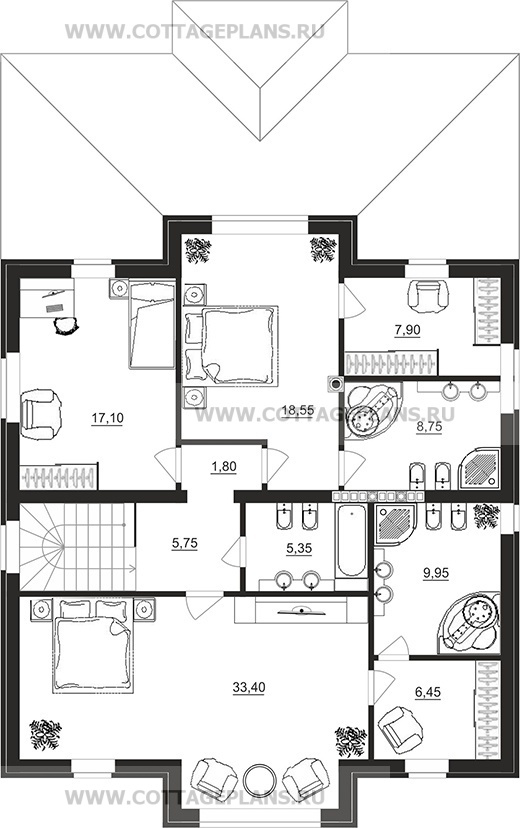 Поэтажные планы проект дома 71-99 общ. площадь 312,50 м2