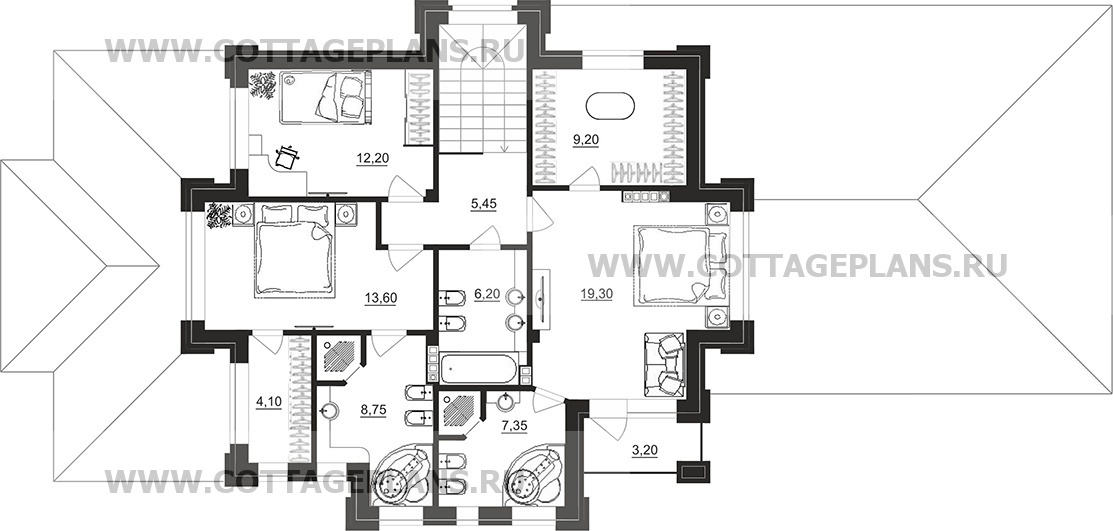 Поэтажные планы проект дома 200-81 общ. площадь 220,90 м2