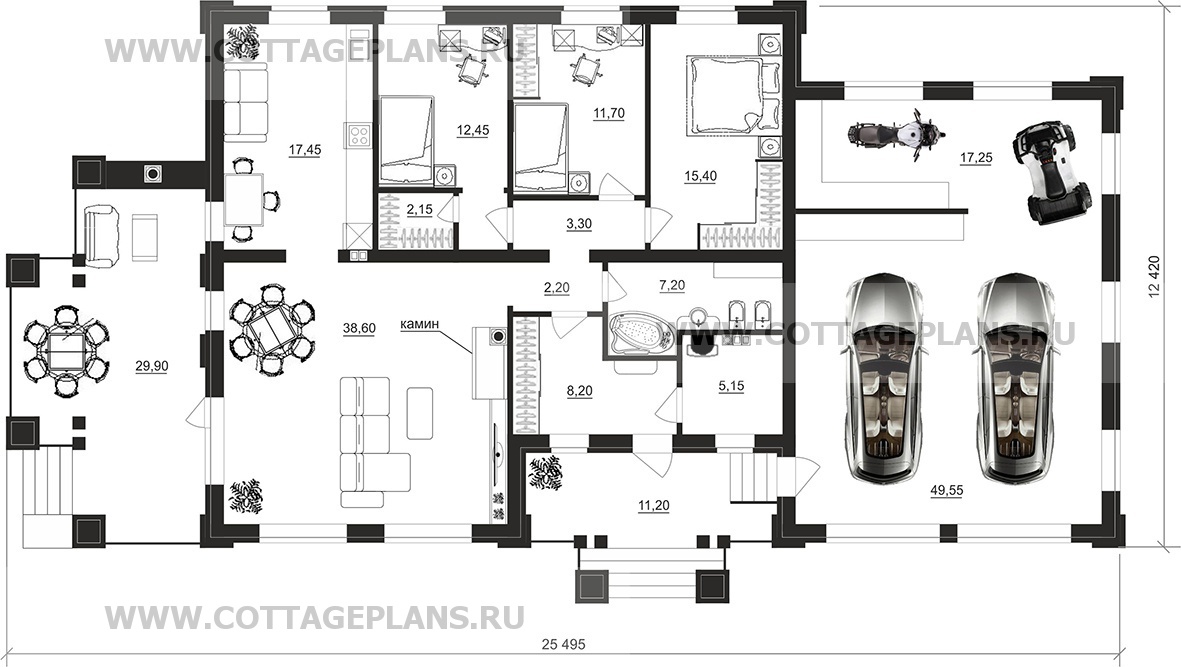 Поэтажные планы проект дома 07-92 общ. площадь 189,70 м2