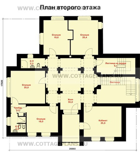Поэтажные планы проект дома 47-70 общ. площадь 538 м2