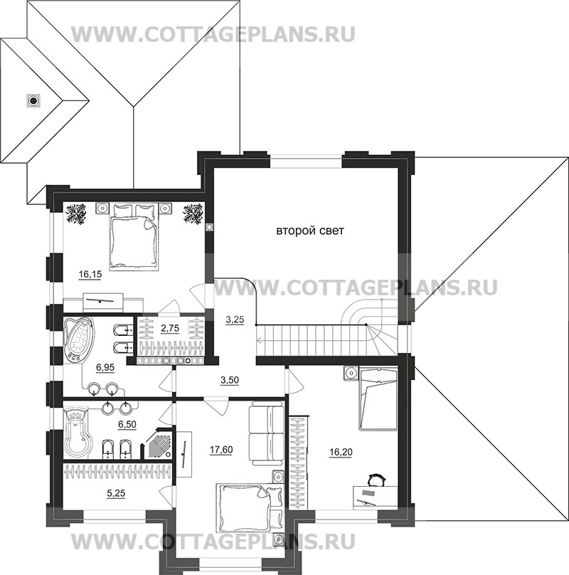 Поэтажные планы проект дома 203-93 общ. площадь 322,1 м2