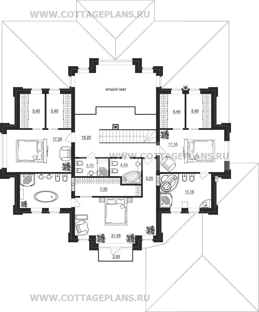 Поэтажные планы проект дома 100-22 общ. площадь 340,45 м2