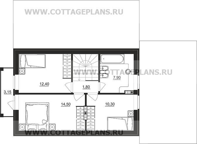 Поэтажные планы проект дома 96-90 общ. площадь 161,90 м2