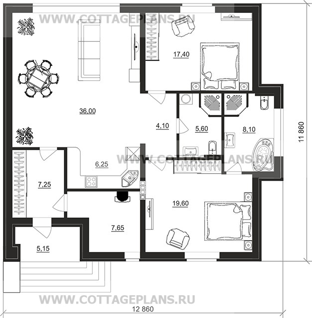 Поэтажные планы проект дома 27-91 общ. площадь 112,10 м2