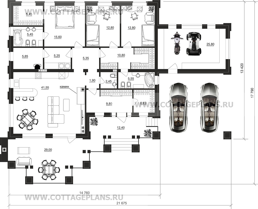 Поэтажные планы проект дома 27-60 общ. площадь 170,25м2