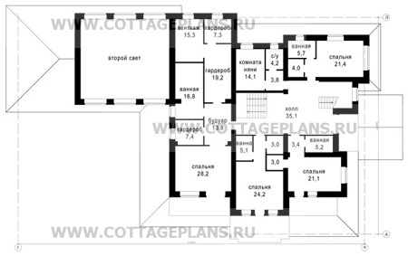 Поэтажные планы проект дома 47-86 общ. площадь 1200 м2