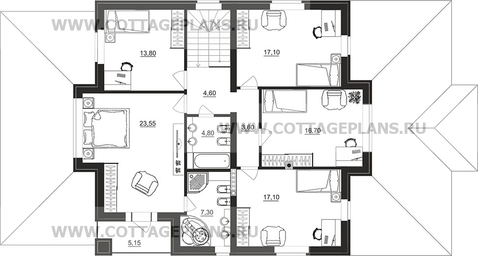 Поэтажные планы проект дома 92-95 общ. площадь 245,00 м2