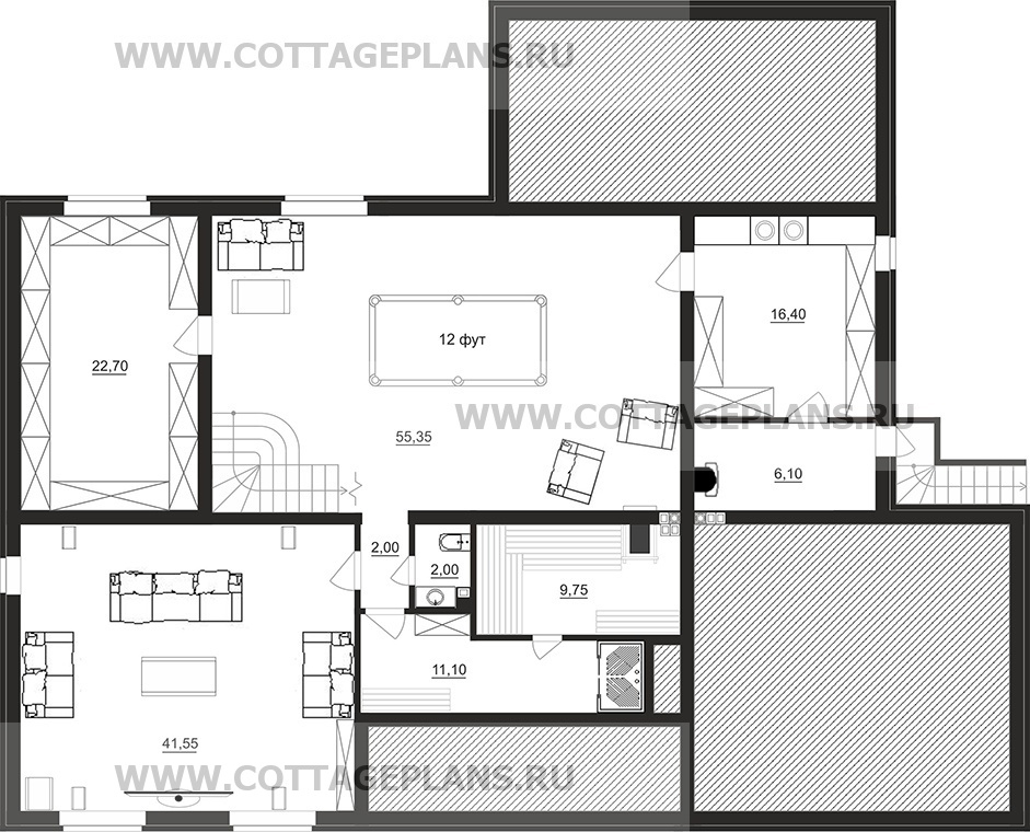 Поэтажные планы проект дома 98-39 общ. площадь 450,50 м2