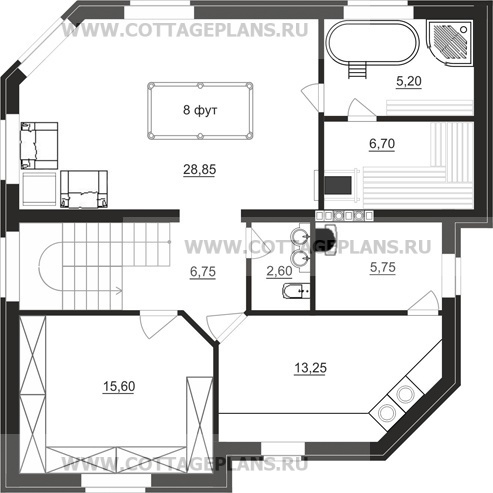 Поэтажные планы проект дома 14-91 общ. площадь 258,45 м2