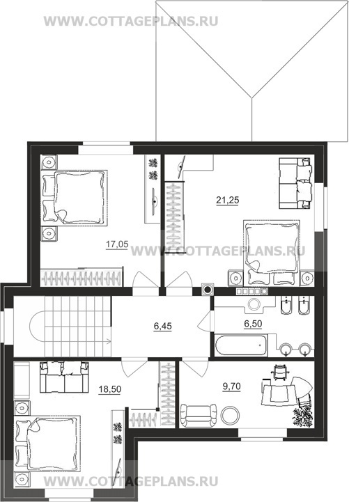 Поэтажные планы проект дома 23-50 общ. площадь 160,45 м2