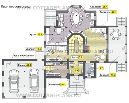 Поэтажные планы проект дома 80-16 общ. площадь 460,9м2