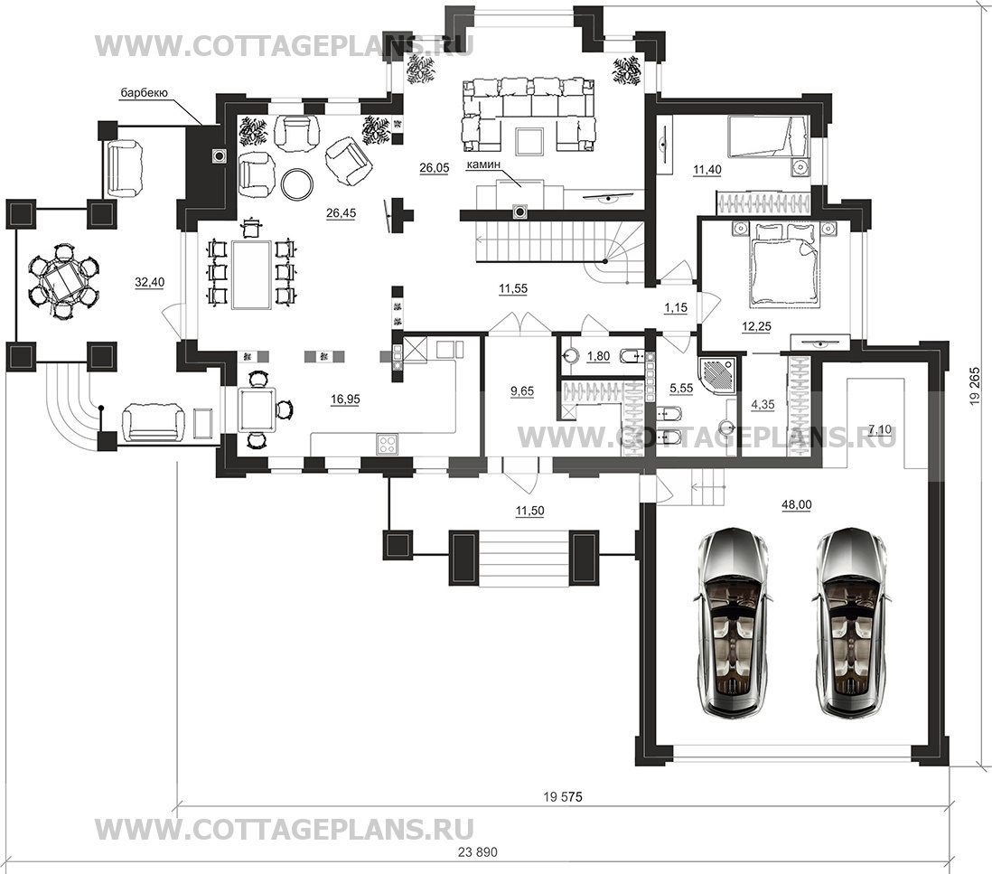 Поэтажные планы проект дома 203-26 общ. площадь 451,25 м2