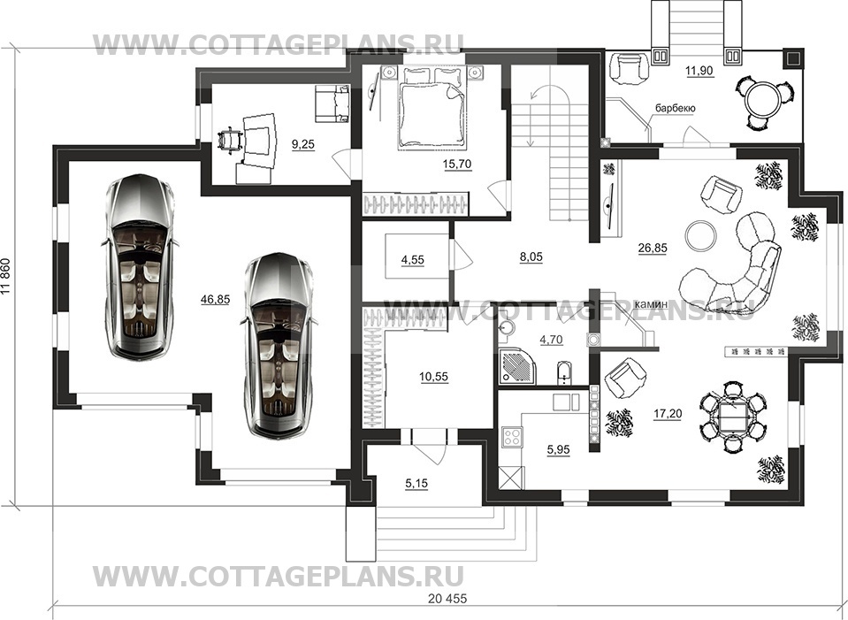 Поэтажные планы проект дома 76-69 общ. площадь 348,70 м2