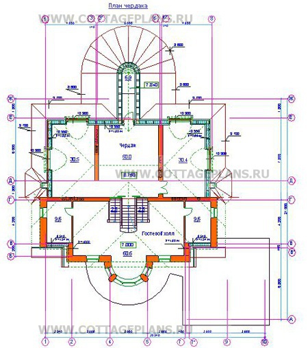 Поэтажные планы проект дома 34-05 общ. площадь 837,3 м2