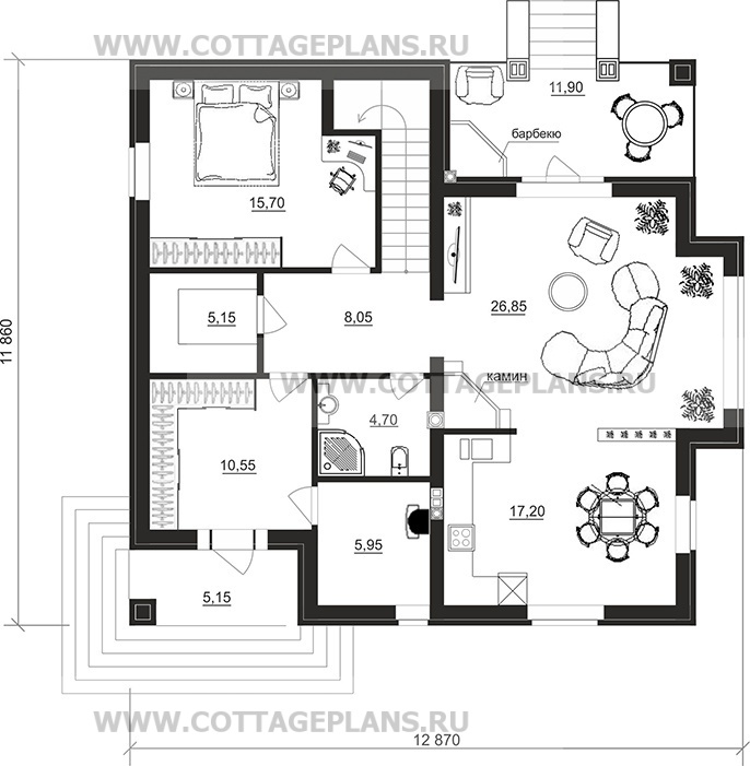 Поэтажные планы проект дома 29-87 общ. площадь 202,45 м2