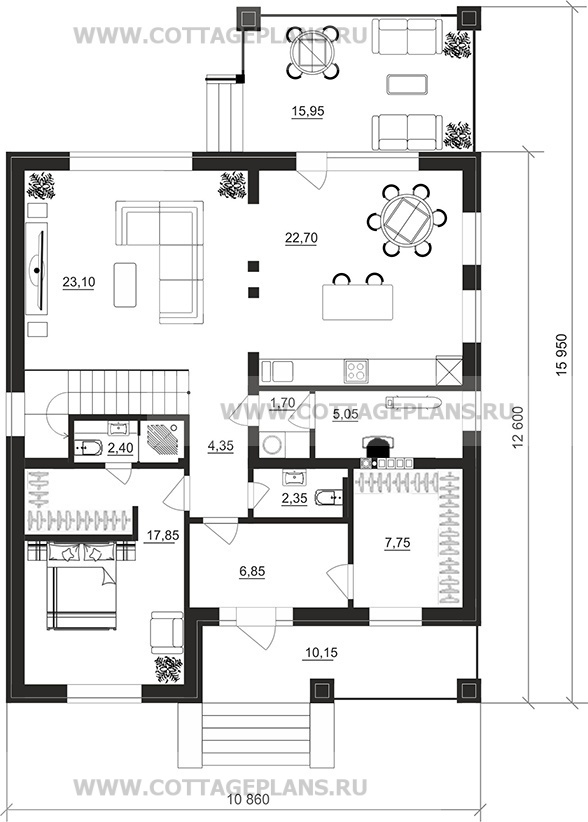 Поэтажные планы проект дома 106-64 общ. площадь 166,75м2