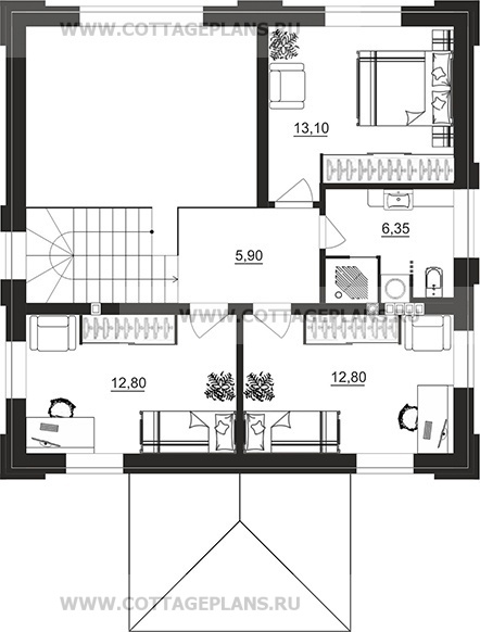 Поэтажные планы проект дома 206-32 общ. площадь 111,10 м2