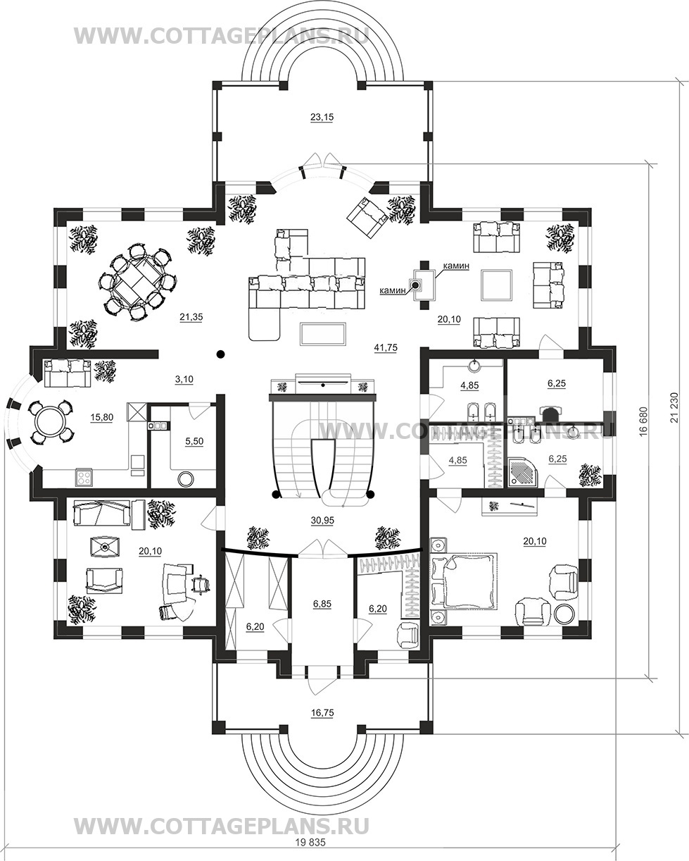 Поэтажные планы проект дома 95-84 общ. площадь 399,70 м2