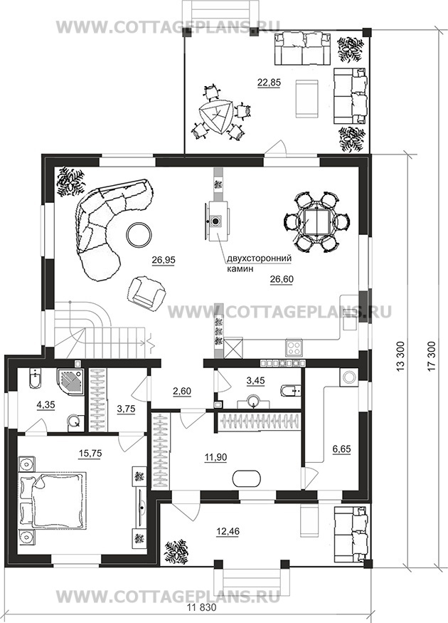 Поэтажные планы проект дома 88-63 общ. площадь 324,00 м2