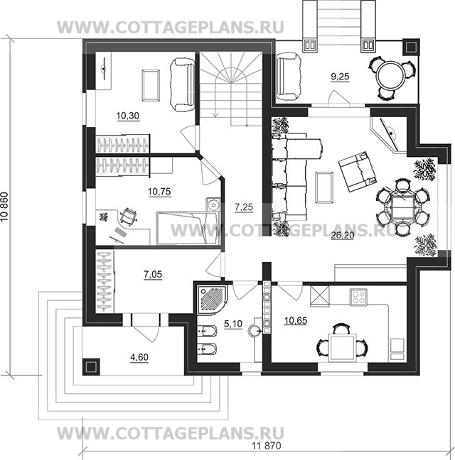 Поэтажные планы проект дома 96-53 общ. площадь 277,55 м2
