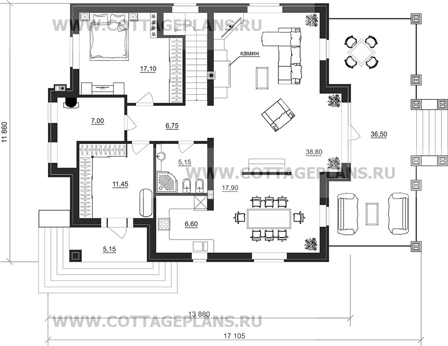 Поэтажные планы проект дома 100-49 общ. площадь 219,95 м2