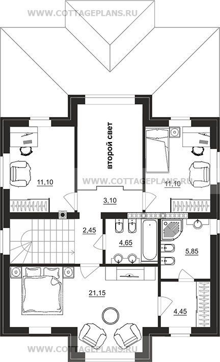Поэтажные планы проект дома 98-27 общ. площадь 209,65 м2