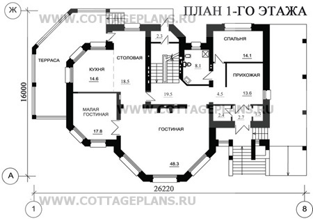 Поэтажные планы проект дома 47-83 общ. площадь 447,3 м2