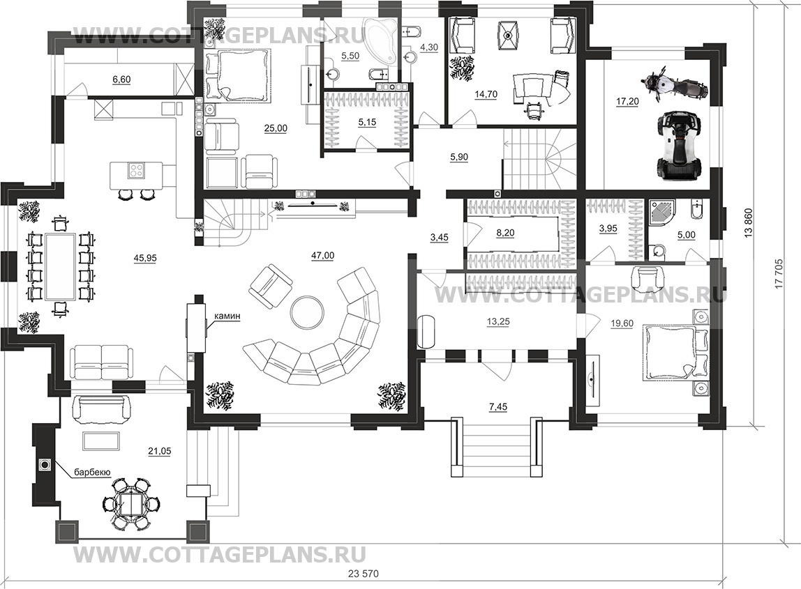 Поэтажные планы проект дома 103-50 общ. площадь 563,15 м2
