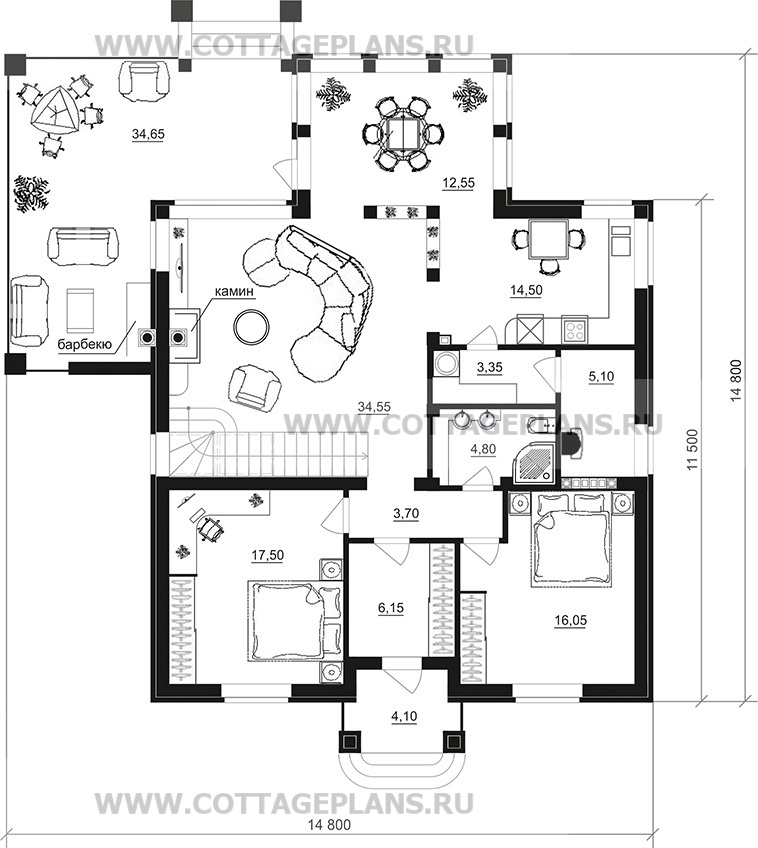 Поэтажные планы проект дома 75-25 общ. площадь 217,50 м2