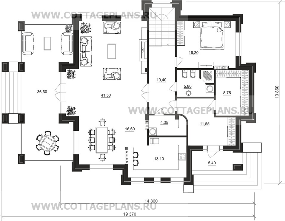 Поэтажные планы проект дома 201-80 общ. площадь 374,00 м2