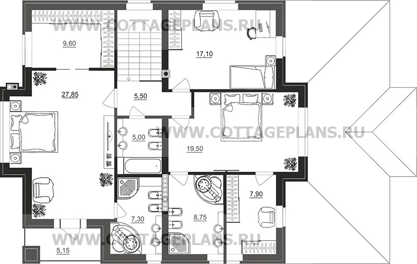 Поэтажные планы проект дома 101-49 общ. площадь 333,00 м2
