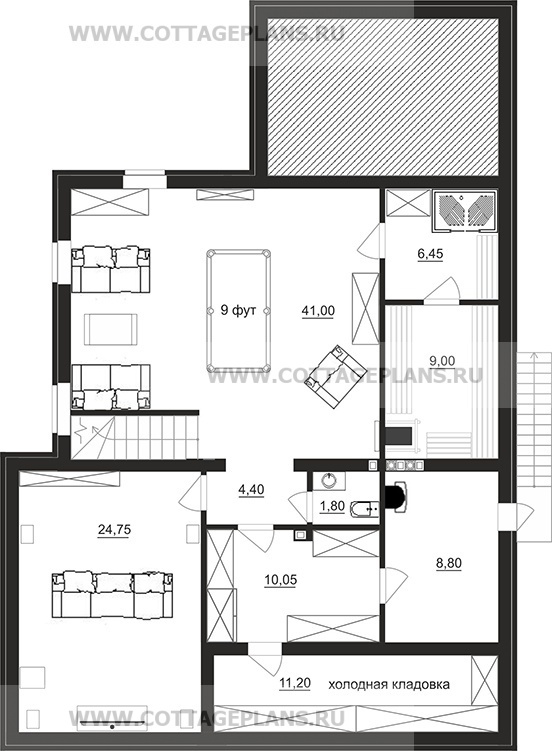 Поэтажные планы проект дома 98-41 общ. площадь 301,65 м2