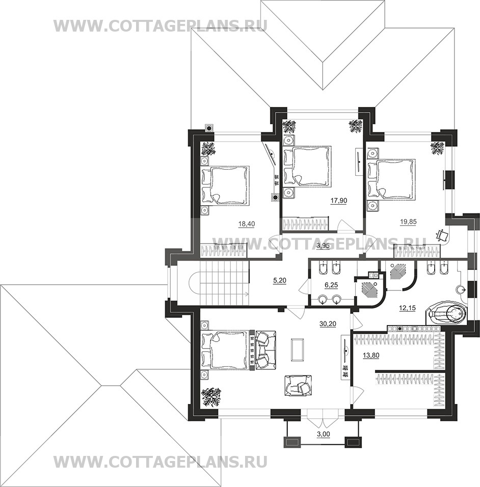 Поэтажные планы проект дома 101-95 общ. площадь 424,60 м2