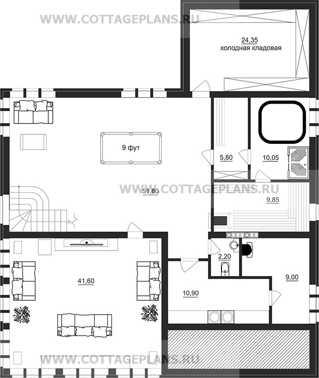 Поэтажные планы проект дома 14-98 общ. площадь 432,60 м2