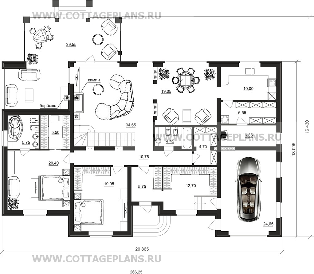 Поэтажные планы проект дома 75-26 общ. площадь 267,10 м2