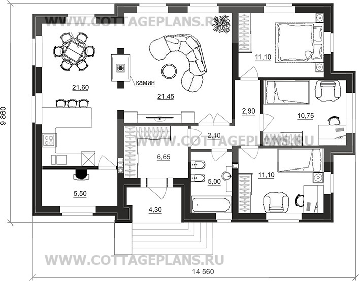 Поэтажные планы проект дома 90-51 общ. площадь 98,15 м2