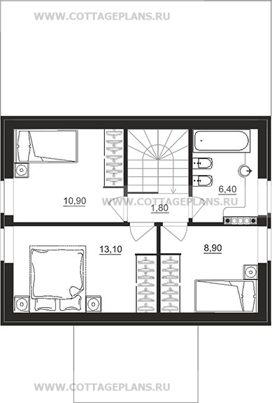 Поэтажные планы проект дома 96-78 общ. площадь 124,20 м2