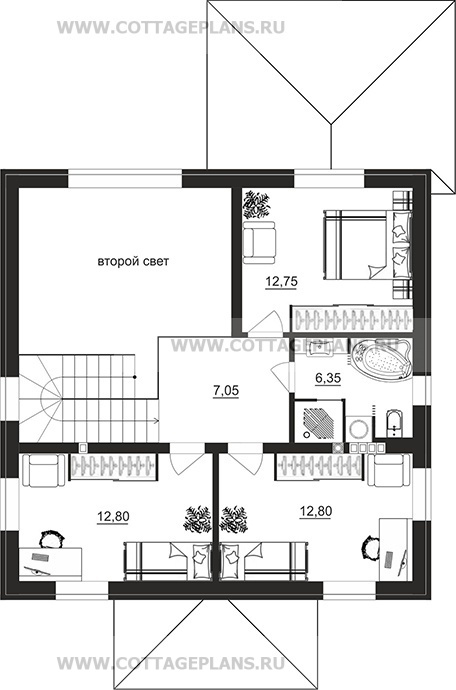 Поэтажные планы проект дома 108-13 общ. площадь 122,55 м2