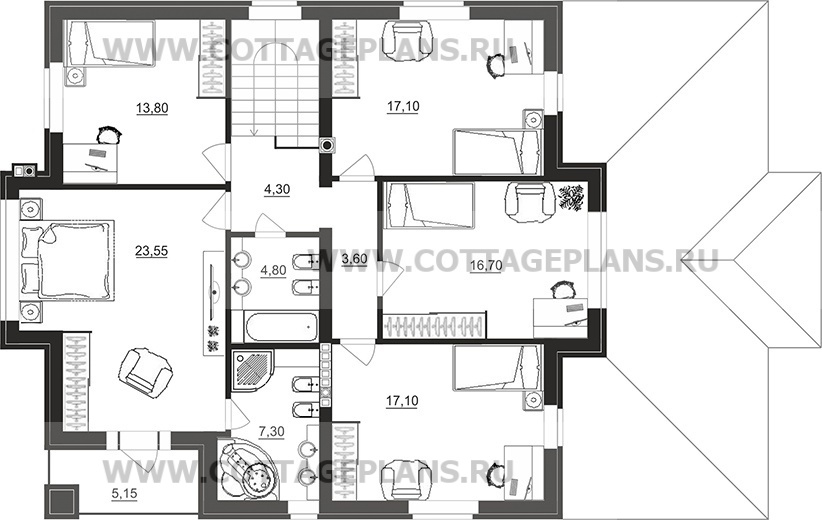 Поэтажные планы проект дома 101-49 общ. площадь 333,00 м2