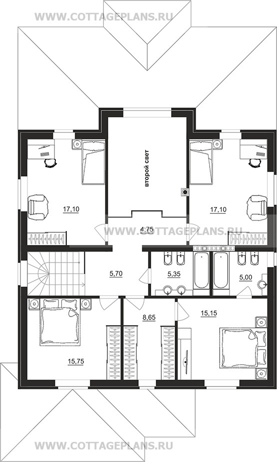 Поэтажные планы проект дома 98-08 общ. площадь 299,55 м2
