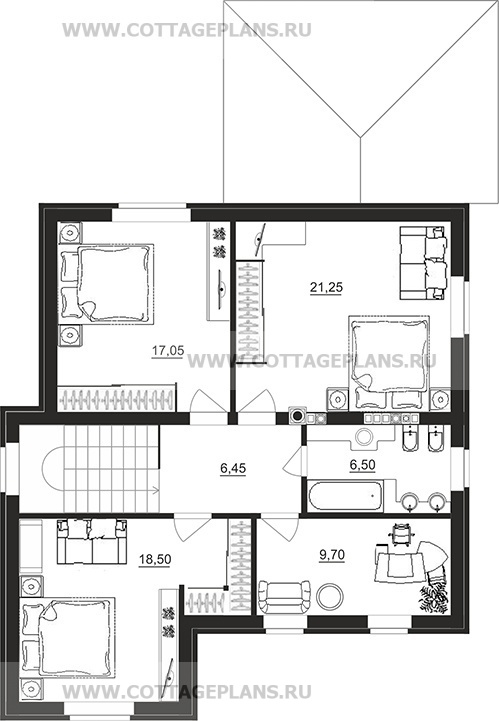 Поэтажные планы проект дома 96-49 общ. площадь 265,30 м2