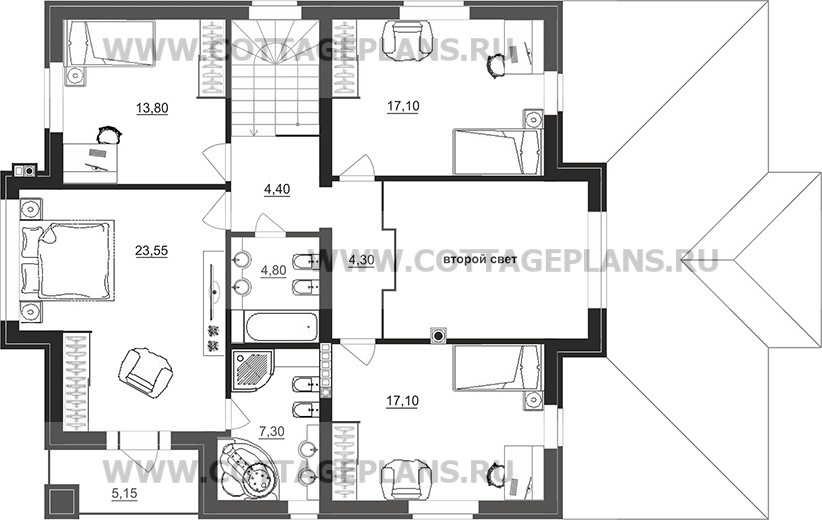 Поэтажные планы проект дома 101-46 общ. площадь 316,50 м2