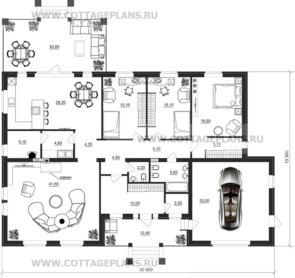 Поэтажные планы проект дома 07-11 общ. площадь 203,20 м2